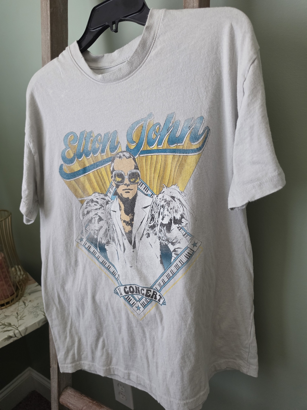 Elton John Short Sleeve Graphic Tee - White